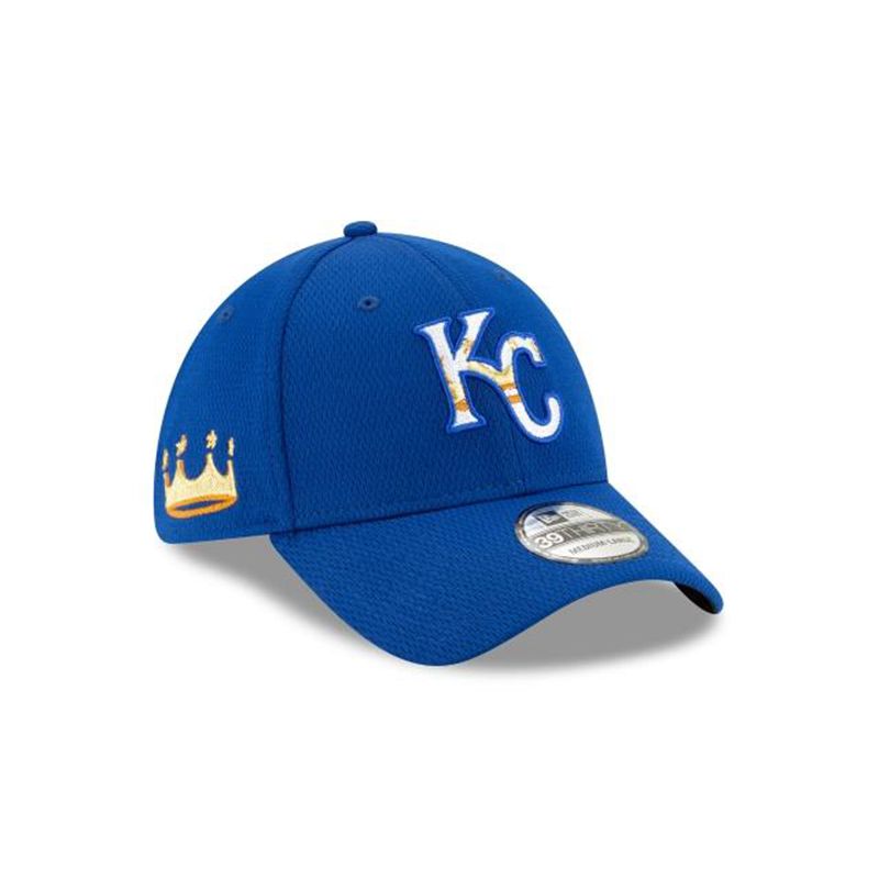 MLB Kansas City Royals Batting Practice 39Thirty Stretch Fit (ZFE8458) - Blue New Era Caps